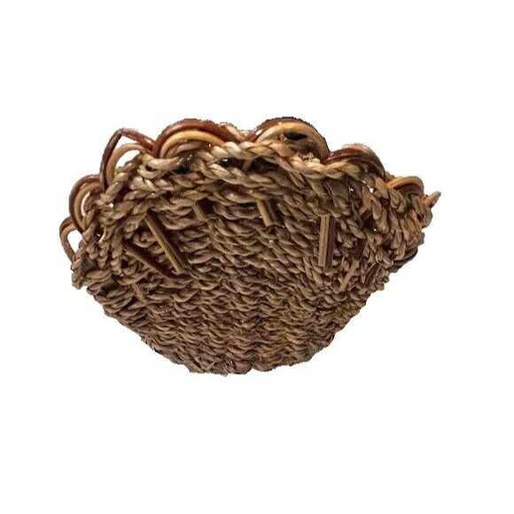 Woven Wicker Farmcore Countrycore Turkey Shaped Basket Thanksgiving Fall Decor - Picture 2 of 4